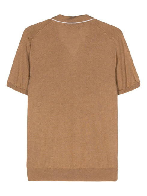 Wave fine-knit polo shirt